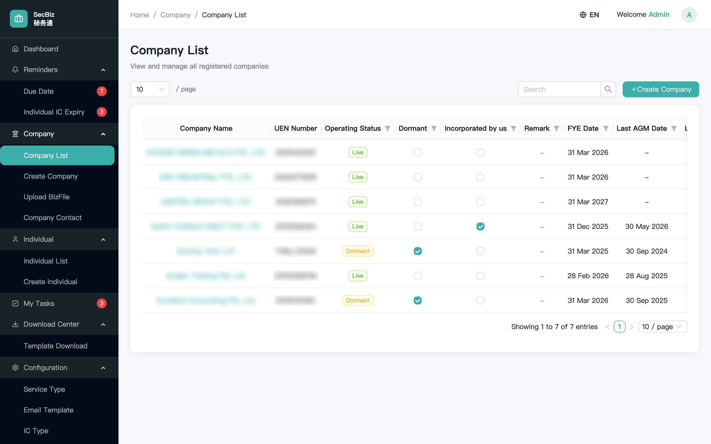 Company List
